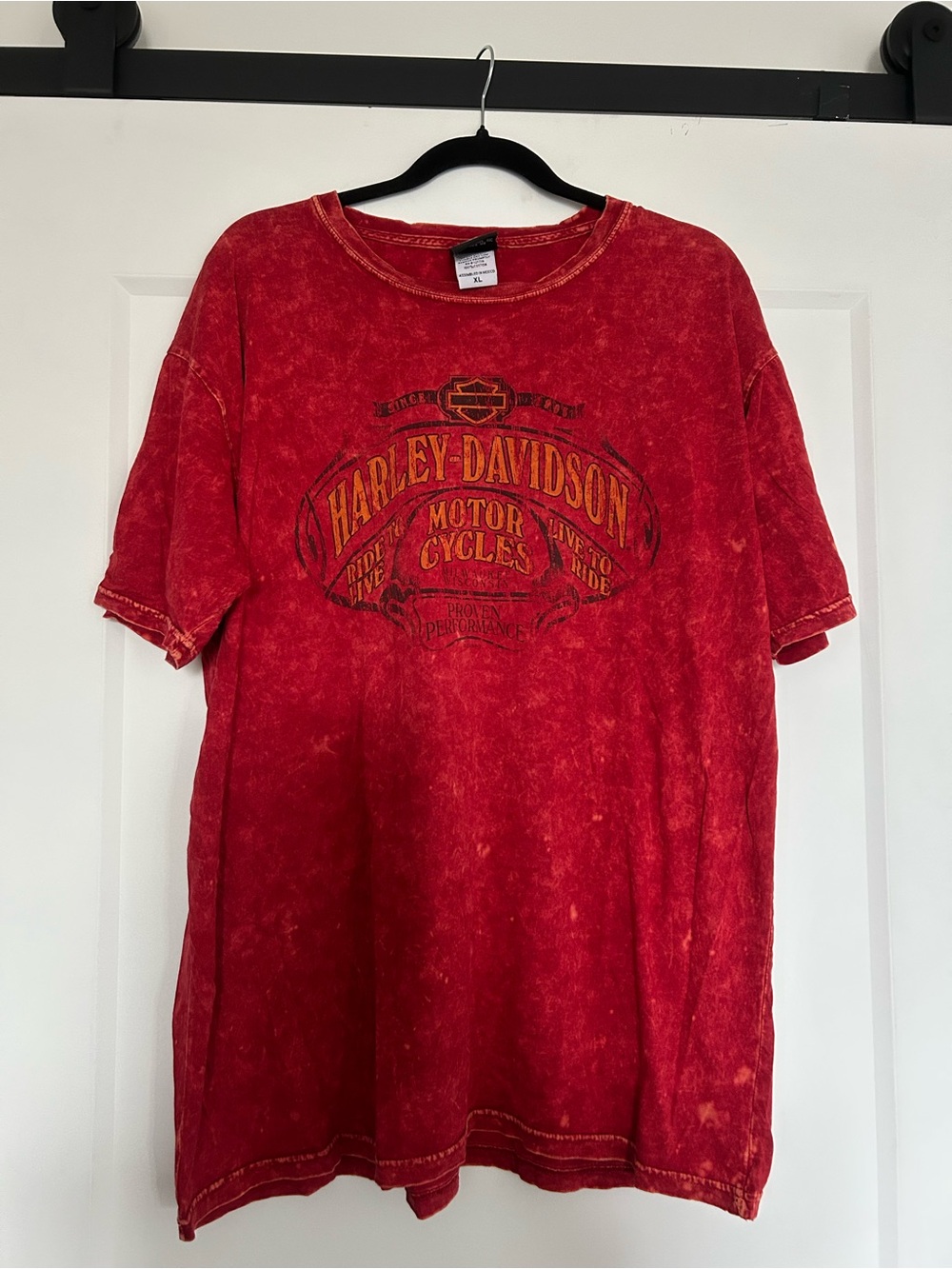 Harley-Davidson Men’s Red Distressed Graphic Short Sleeve Tee